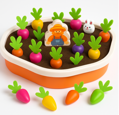 MONTESSORİ HAVUÇ ÇEKME OYUNU – RENKLİ ŞEKİLLERLE EĞLENCELİ ÖĞRENME