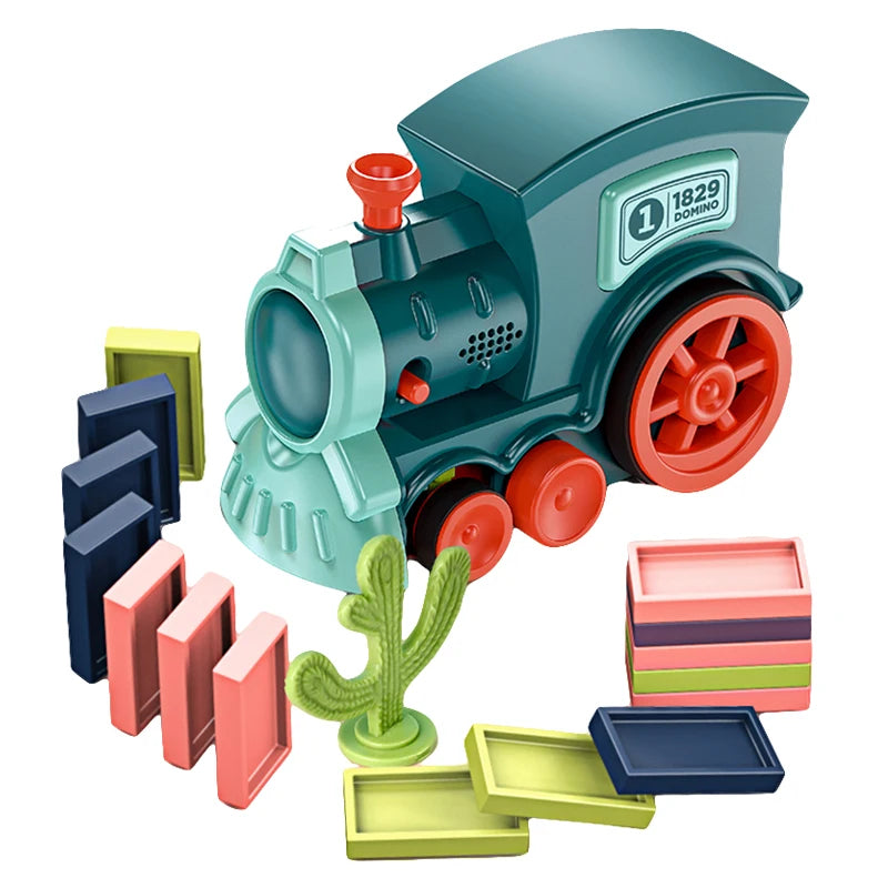 OTOMATİK DOMİNO DİZİCİ TREN OYUNCAĞI – RENKLİ, SESLİ, EĞİTİCİ!