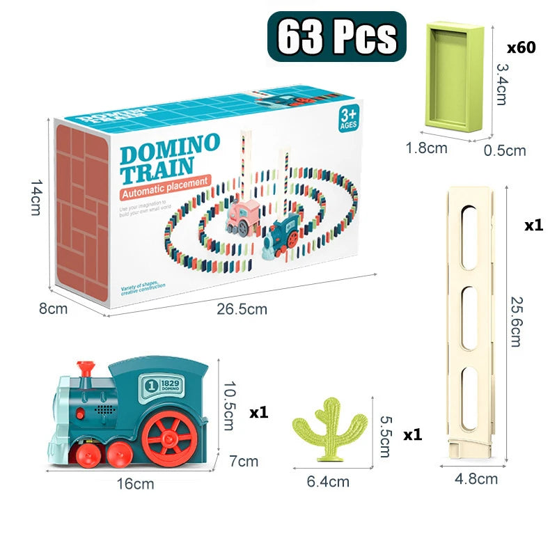 OTOMATİK DOMİNO DİZİCİ TREN OYUNCAĞI – RENKLİ, SESLİ, EĞİTİCİ!