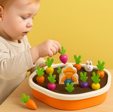 MONTESSORİ HAVUÇ ÇEKME OYUNU – RENKLİ ŞEKİLLERLE EĞLENCELİ ÖĞRENME