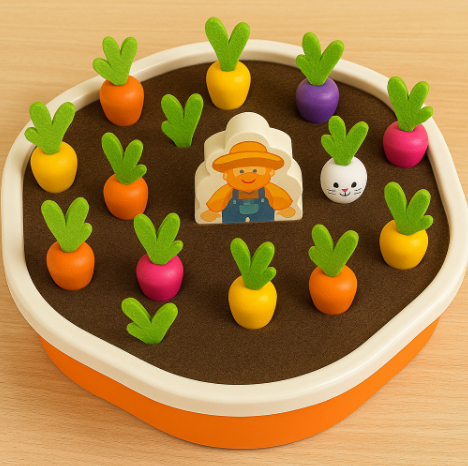 MONTESSORİ HAVUÇ ÇEKME OYUNU – RENKLİ ŞEKİLLERLE EĞLENCELİ ÖĞRENME