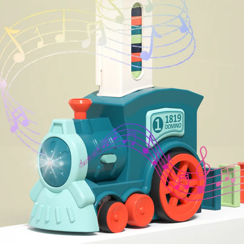 OTOMATİK DOMİNO DİZİCİ TREN OYUNCAĞI – RENKLİ, SESLİ, EĞİTİCİ!