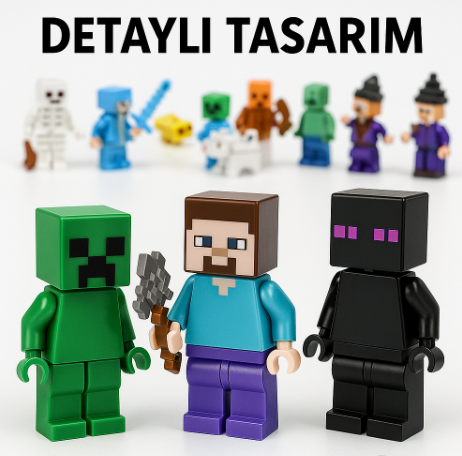 ÇOCUKLAR İÇİN MİNECRAFT TİPİ FİGÜR SETİ – (16-29 PARÇ9 LEGO UYUMLU OYUNCAK