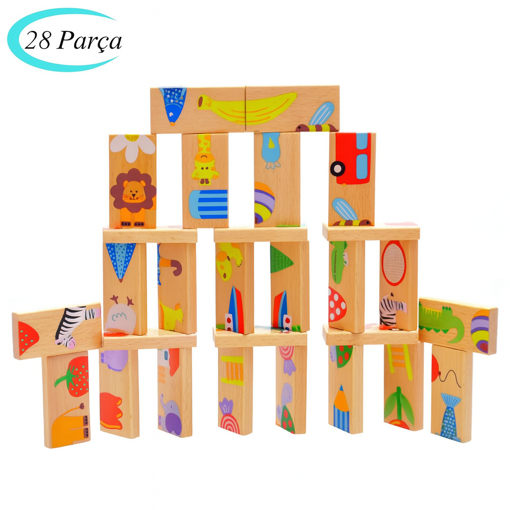 Zeka Blokları – Eğlenceli Ahşap Domino Seti