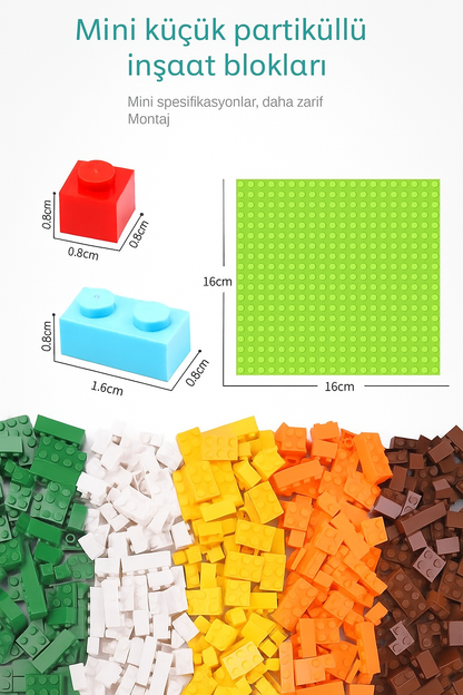 MINI PARÇALI YAPI BLOKLARI – 168 PARÇA RENKLİ LEGO UYUMLU SET